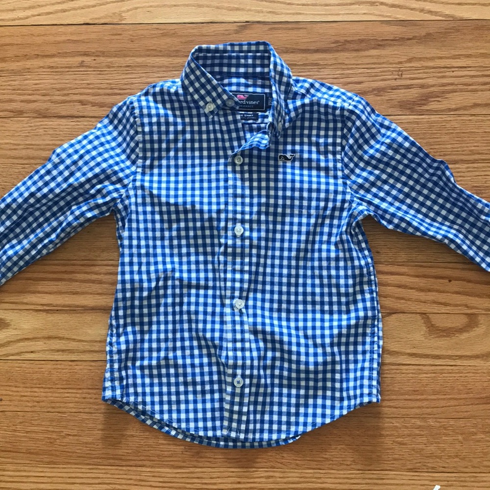 Vineyard Vines Button Down 3T Blue Gingham